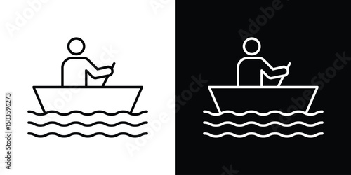 Boat race icon editable concept. editable vector stroke symbols