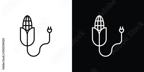 Biomass energy icon editable concept. editable vector stroke symbols