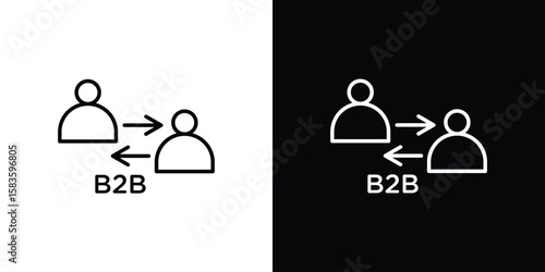 B2B icon editable concept. editable vector stroke symbols