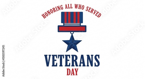 Veterans Day: Commemorative Medallion and Star Graphic