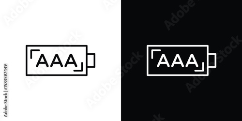 AAA battery icon editable concept. editable vector stroke symbols