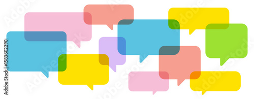 いろんな吹き出しのベクターイラスト。コミュニケーションコンセプト。