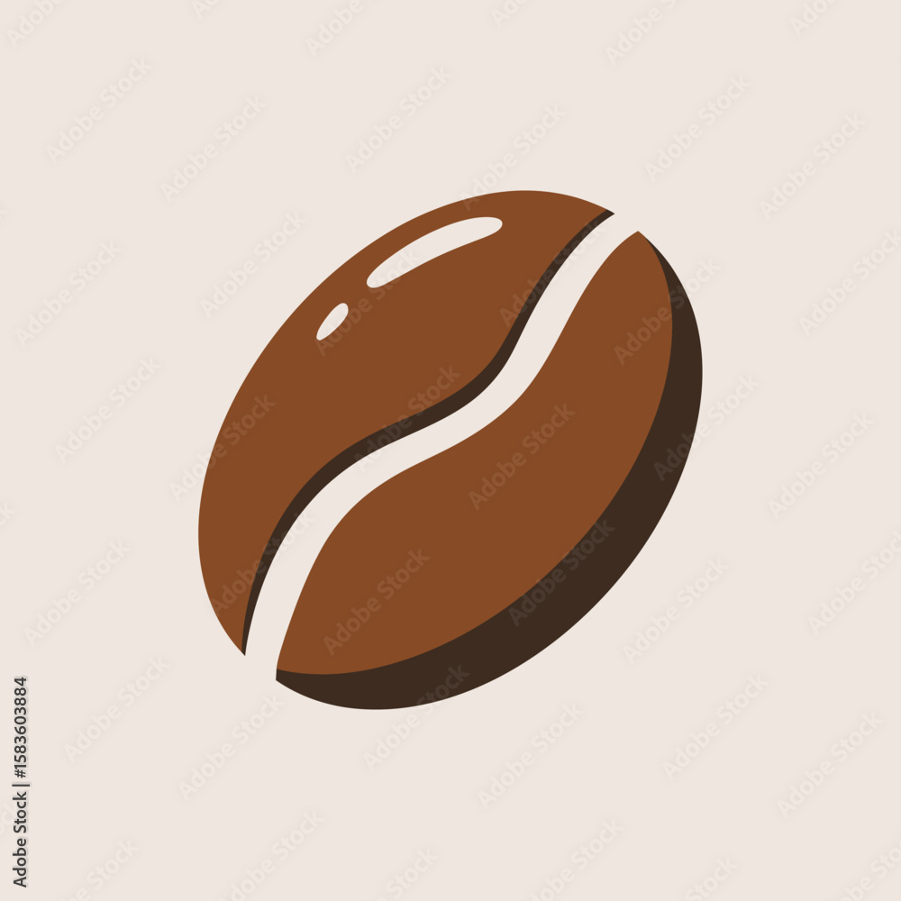 Embrace the Aroma A Single Roasted Coffee Bean Illustration on Minimalist Backdrop Embrace the Aroma A Single Roasted Coffee Bean Illustration on Minimalist Backdrop