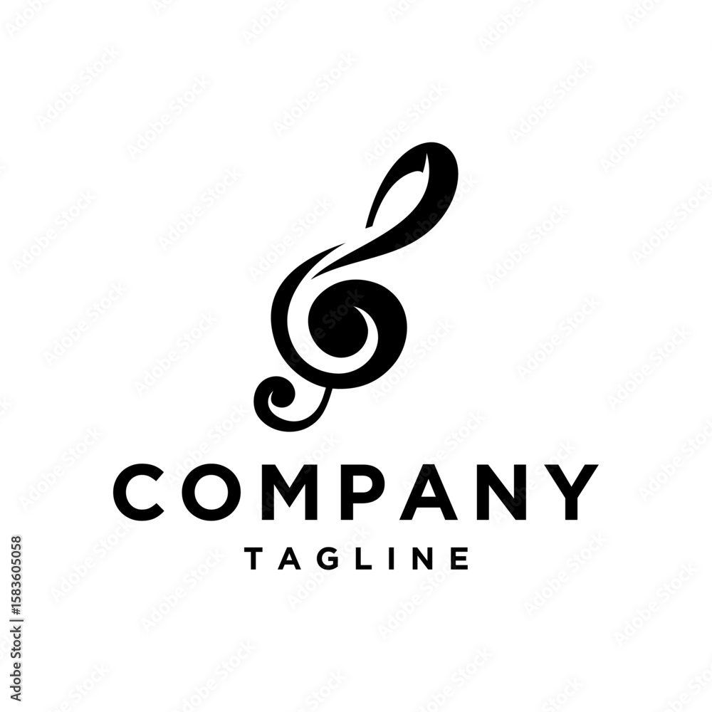 Fototapeta premium Music notes melody logo design