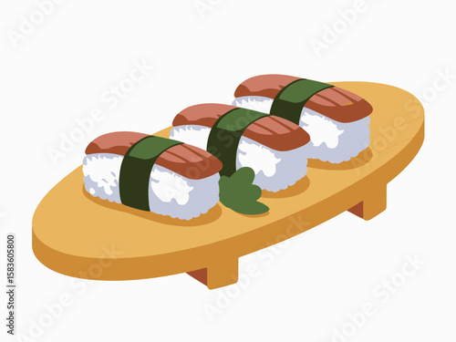 Fresh Unagi Nigiri A Delectable Sushi Illustration Concept, Perfectly Prepared 