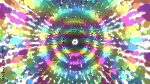 Abstract Circle Tunnel Looping Colorful Background