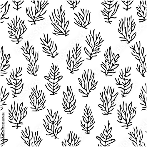 Abstract Branch Pattern: Seamless vector design for backgrounds and textures