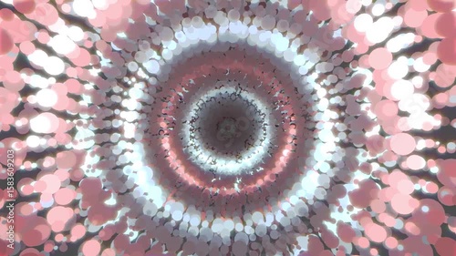 Abstract Circle Tunnel Looping Red and Blue Background