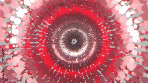 Abstract Circle Tunnel Looping Red Background