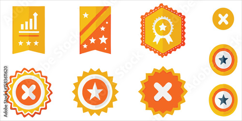 Achievement and Rejection Badges and Awards Icons