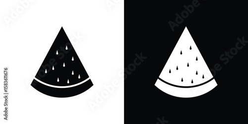 Watermelon slice icon. Simple high quality pictogram. Modern solid style