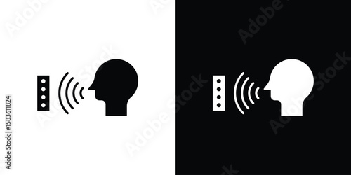 Voice control icon. Simple high quality pictogram. Modern solid style