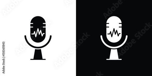 Voice recognition icon. Simple high quality pictogram. Modern solid style