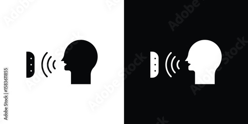 Voice control icon. Simple high quality pictogram. Modern solid style