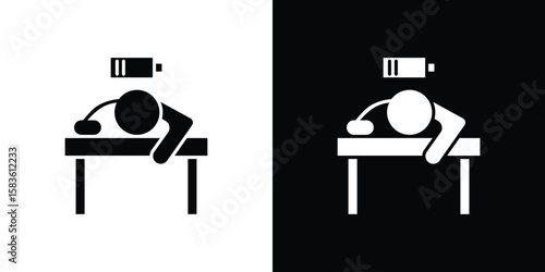 Tired person icon. Simple high quality pictogram. Modern solid style