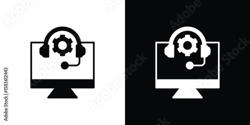 Tech support icon. Simple high quality pictogram. Modern solid style