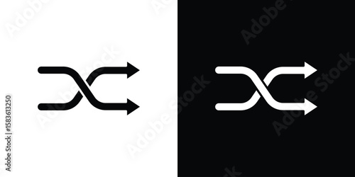 Shuffle icon. Simple high quality pictogram. Modern solid style