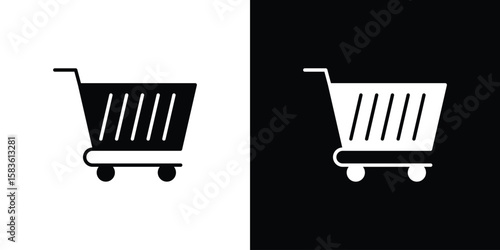 Shopping cart icon. Simple high quality pictogram. Modern solid style