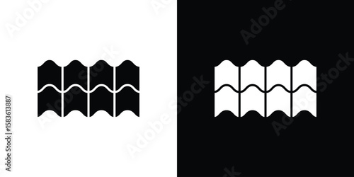 Roof tile icon. Simple high quality pictogram. Modern solid style