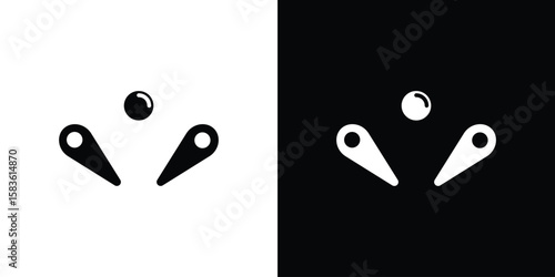 Pinball icon. Simple high quality pictogram. Modern solid style