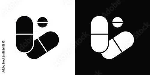 Pills icon. Simple high quality pictogram. Modern solid style