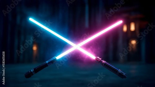 Epic Lightsaber Duel A Thrilling Clash of Colors and Unmatched Power Unleashed in the Universe