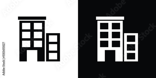 Office block icon. Simple high quality pictogram. Modern solid style