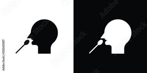 Nasal swab icon. Simple high quality pictogram. Modern solid style