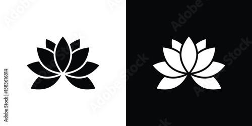 Lotus flower icon. Simple high quality pictogram. Modern solid style
