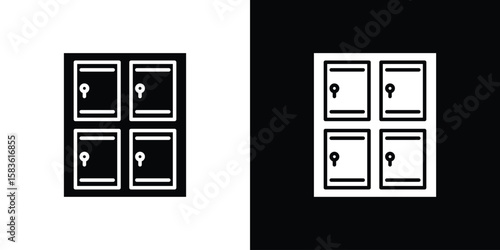 Lockers icon. Simple high quality pictogram. Modern solid style