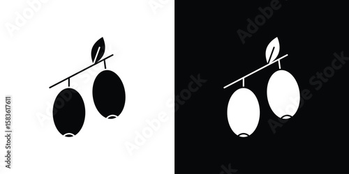 Jujube icon. Simple high quality pictogram. Modern solid style