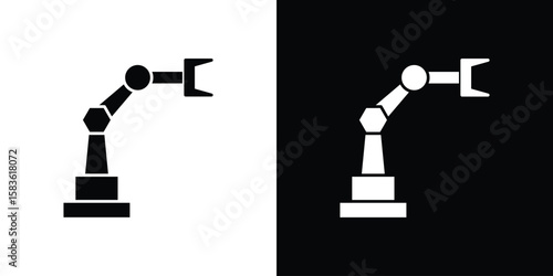Industrial robot icon. Simple high quality pictogram. Modern solid style
