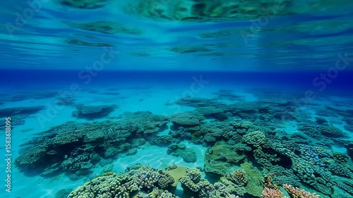 Wallpaper Mural coral reef in the blue sea Torontodigital.ca