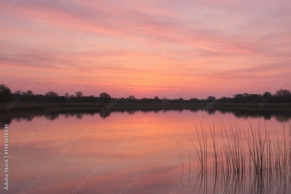 Naklejka premium A Serene Reflection of Nature's Palette