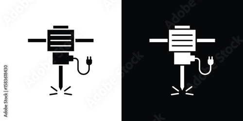 Hydraulic breaker icon. Simple high quality pictogram. Modern solid style