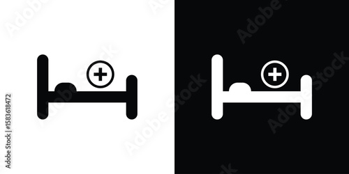 Hospital bed icon. Simple high quality pictogram. Modern solid style