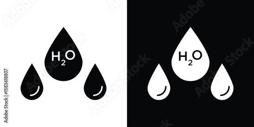 H2o icon. Simple high quality pictogram. Modern solid style