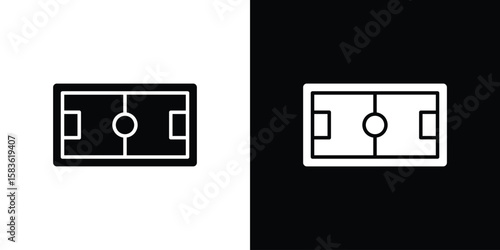 Football field icon. Simple high quality pictogram. Modern solid style
