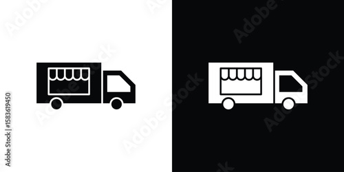 Food truck icon. Simple high quality pictogram. Modern solid style