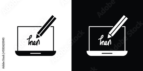 Electronic signature icon. Simple high quality pictogram. Modern solid style