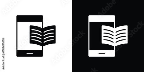 Ebook icon. Simple high quality pictogram. Modern solid style