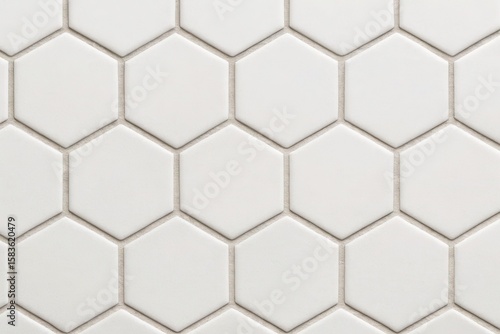 A serene white hexagonal tile pattern that exudes a sense of cleanliness and simplicity