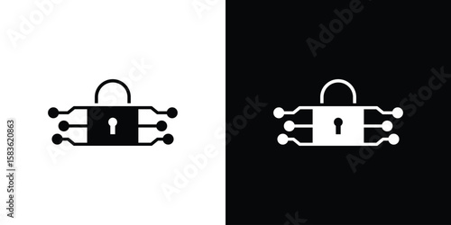 Digital Locked icon. Simple high quality pictogram. Modern solid style