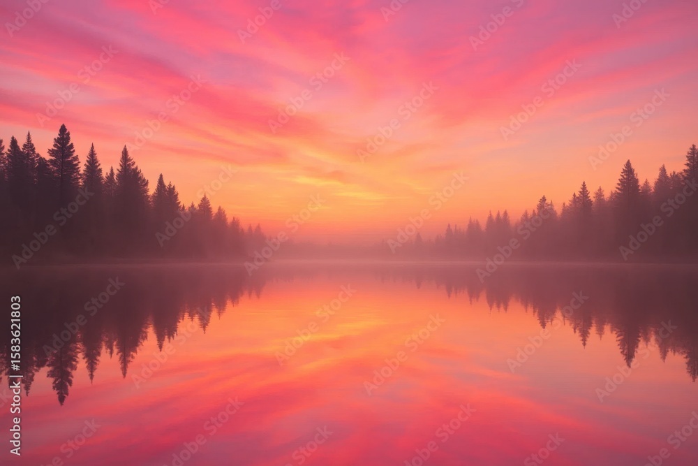 Obraz premium A Serene Forest at Sunset