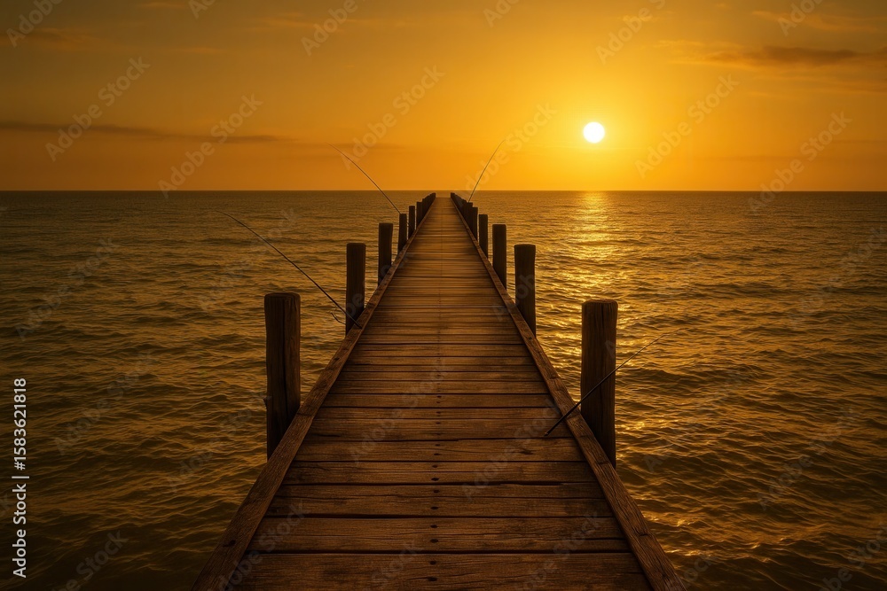 Obraz premium A Pier at Sunset