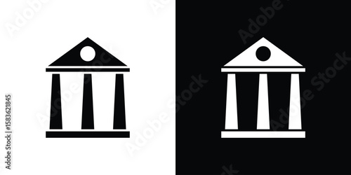 Courthouse icon. Simple high quality pictogram. Modern solid style