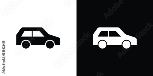 Compact car icon. Simple high quality pictogram. Modern solid style