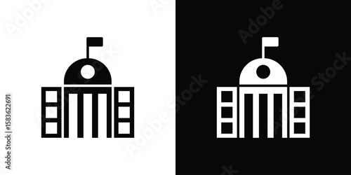 City hall icon. Simple high quality pictogram. Modern solid style