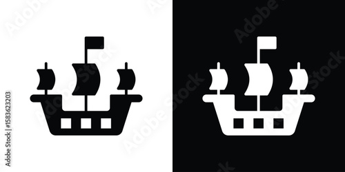 Caravel icon. Simple high quality pictogram. Modern solid style