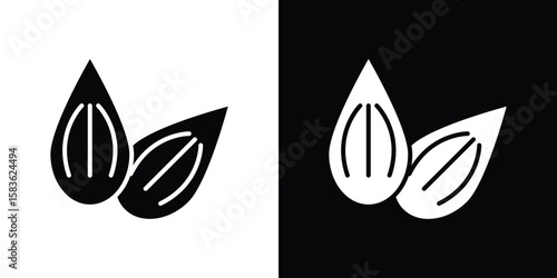 Almond icon. Simple high quality pictogram. Modern solid style